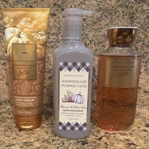 Bath & Body Works “Marshmallow Pumpkin Latte” Brand New 3-pc Set